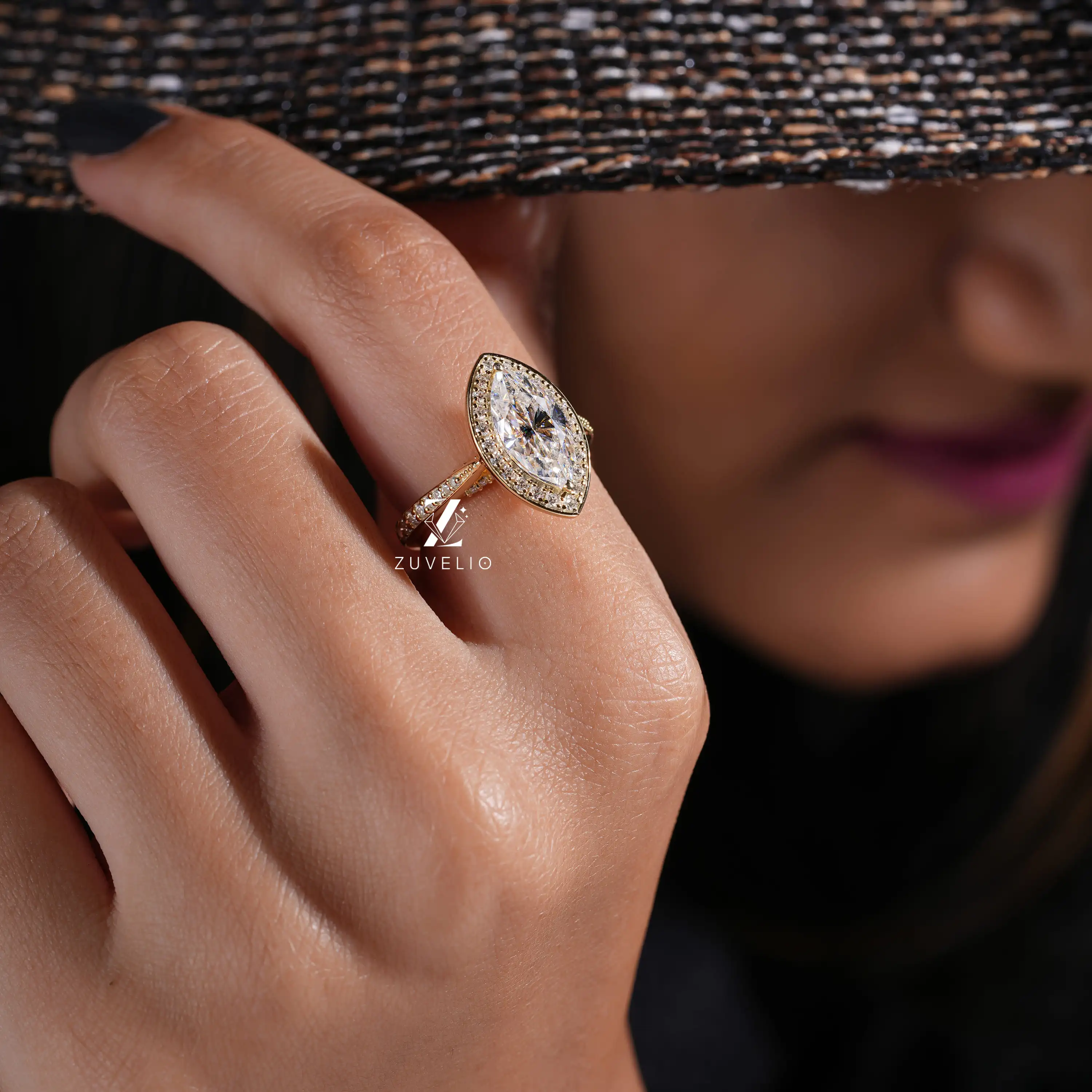 White Stone Engagement Ring