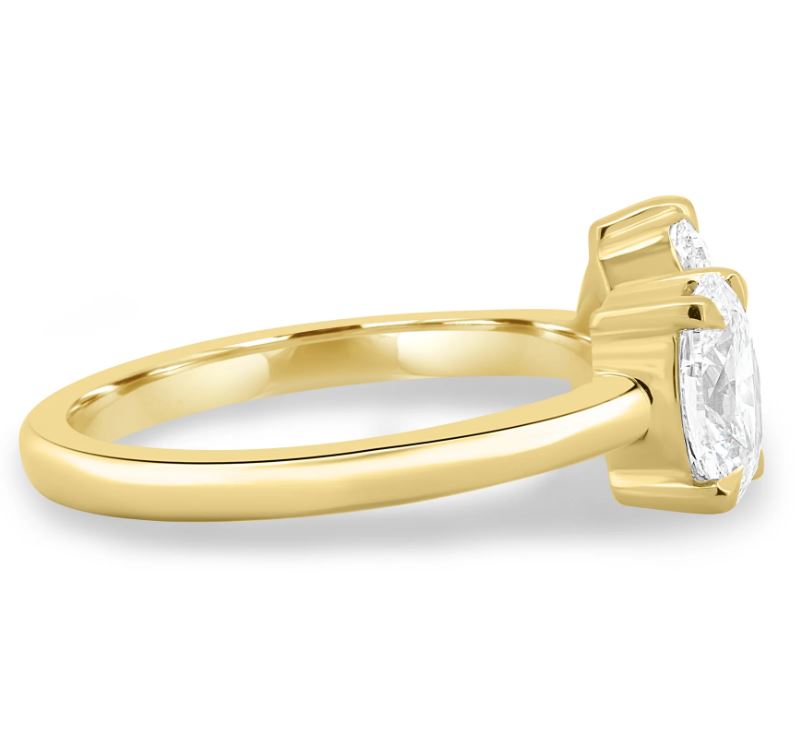 Pear and Oval Open Band Toi et Moi Ring