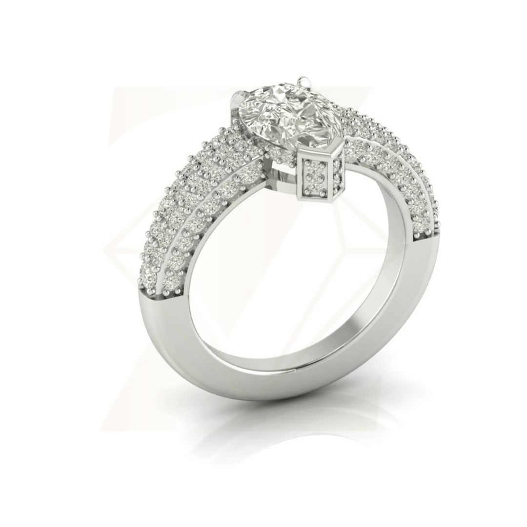 2.00 CTW Pear Cut Ring - Zuvelio.com