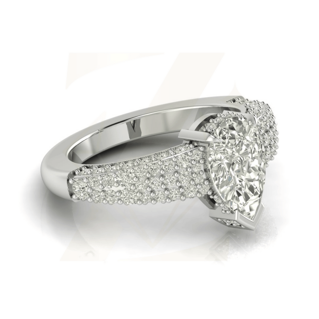 2.00 CTW Pear Cut Ring - Zuvelio.com