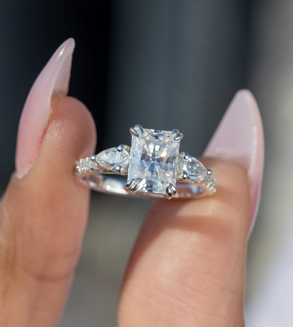 White Gold Half Eternity Engagement Ring