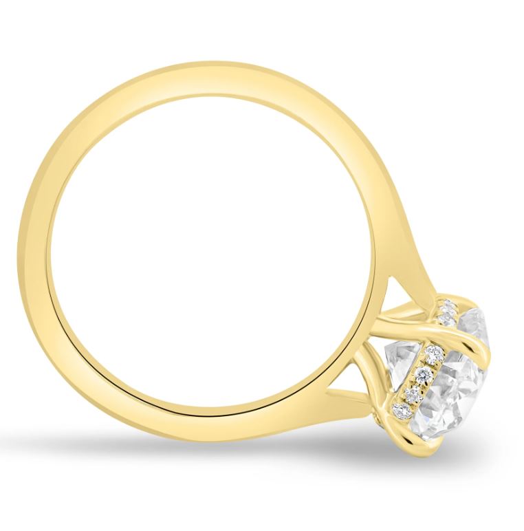 Oval Solitaire Ring With Hidden Halo