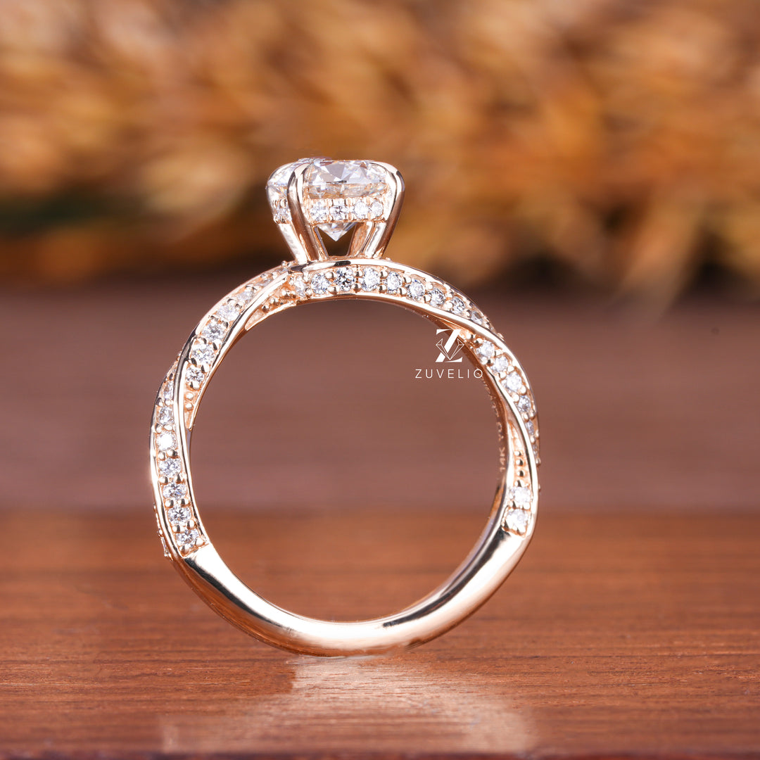 Round Cut Twisted Diamond Ring - Zuvelio.com