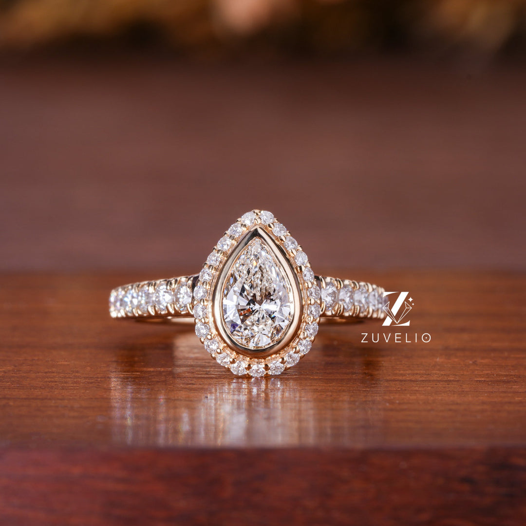 1.18 Ct Pear Cut Engagement Ring - Zuvelio.com
