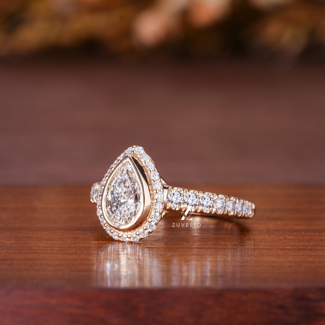 1.18 Ct Pear Cut Engagement Ring - Zuvelio.com