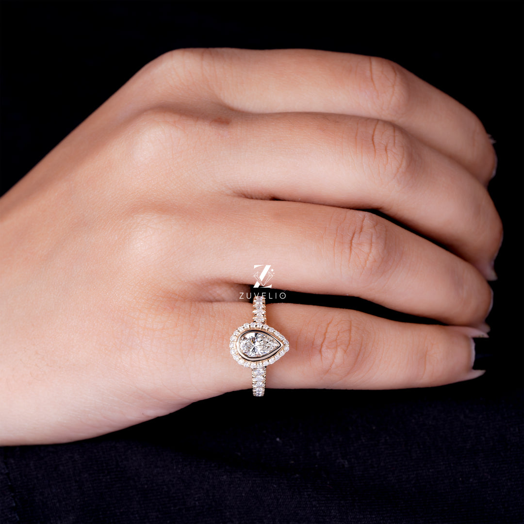 1.18 Ct Pear Cut Engagement Ring - Zuvelio.com