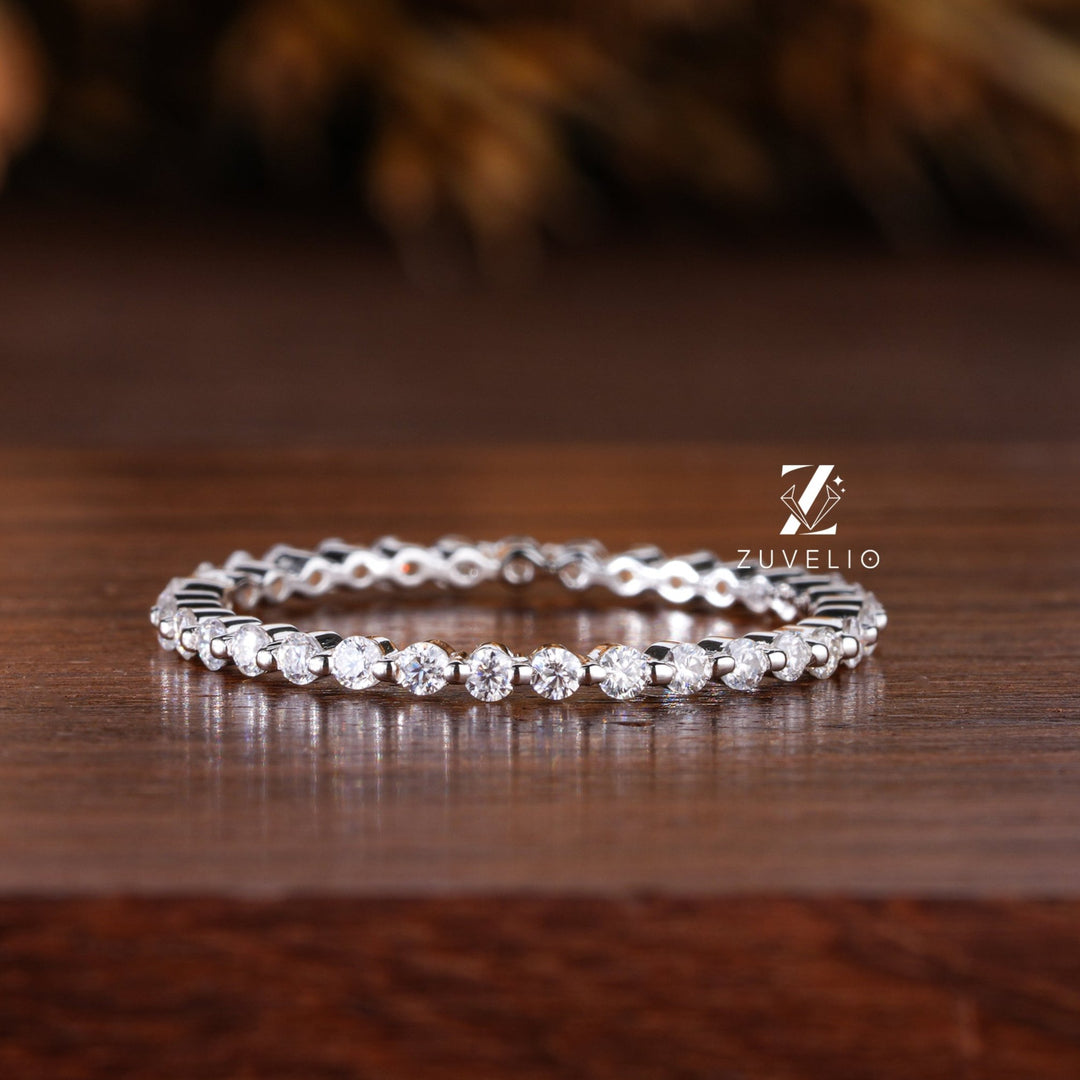 Moissanite Eternity Wedding Band - Zuvelio.com