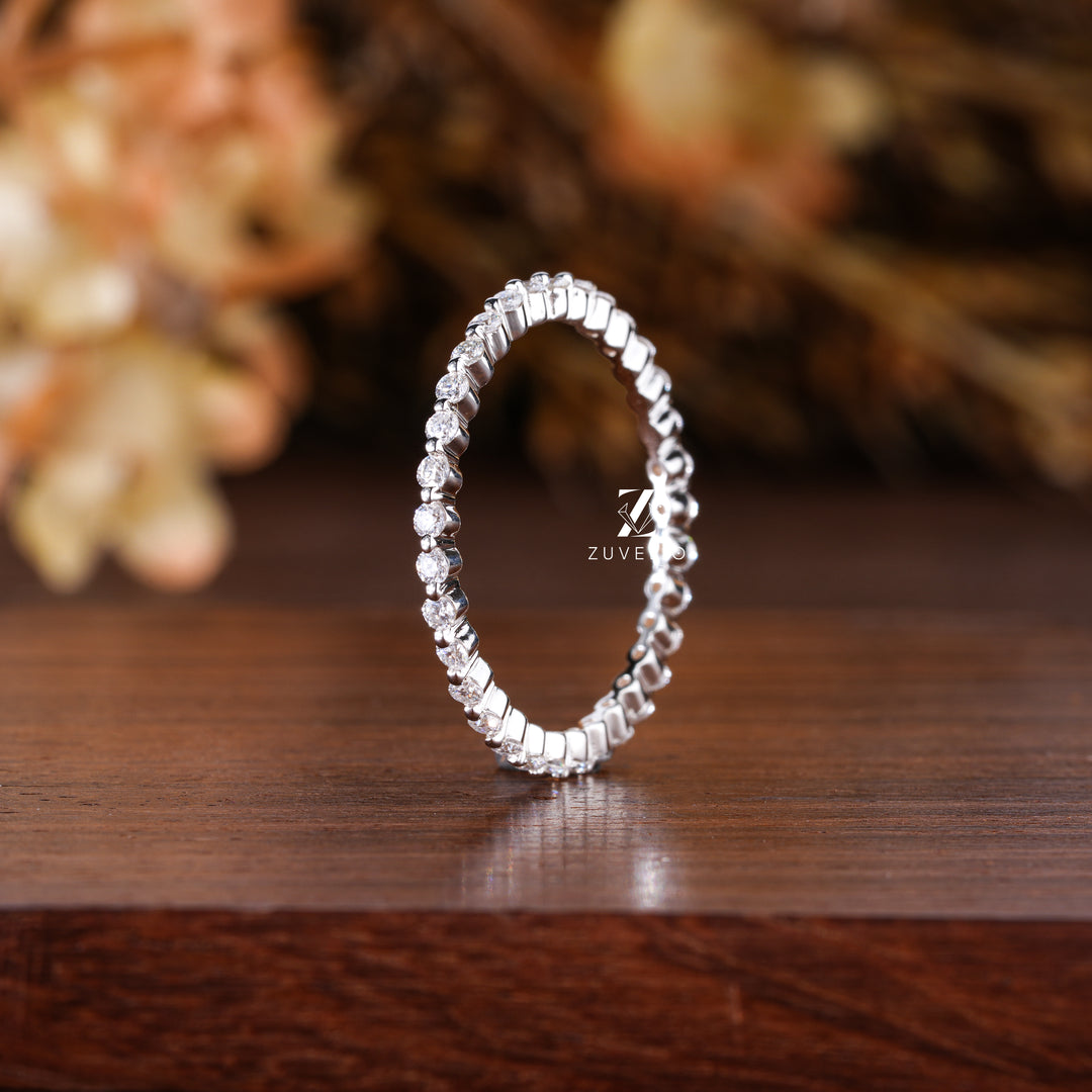 Moissanite Eternity Wedding Band - Zuvelio.com