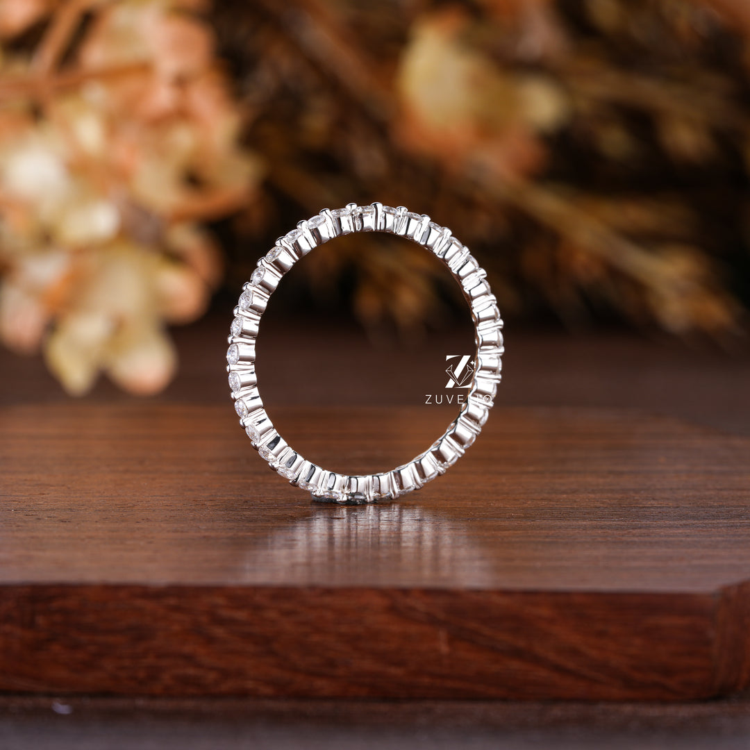 Moissanite Eternity Wedding Band - Zuvelio.com