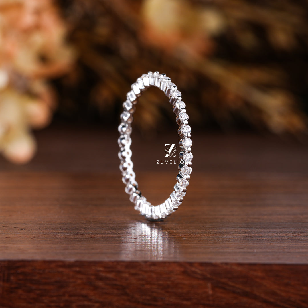 Moissanite Eternity Wedding Band - Zuvelio.com