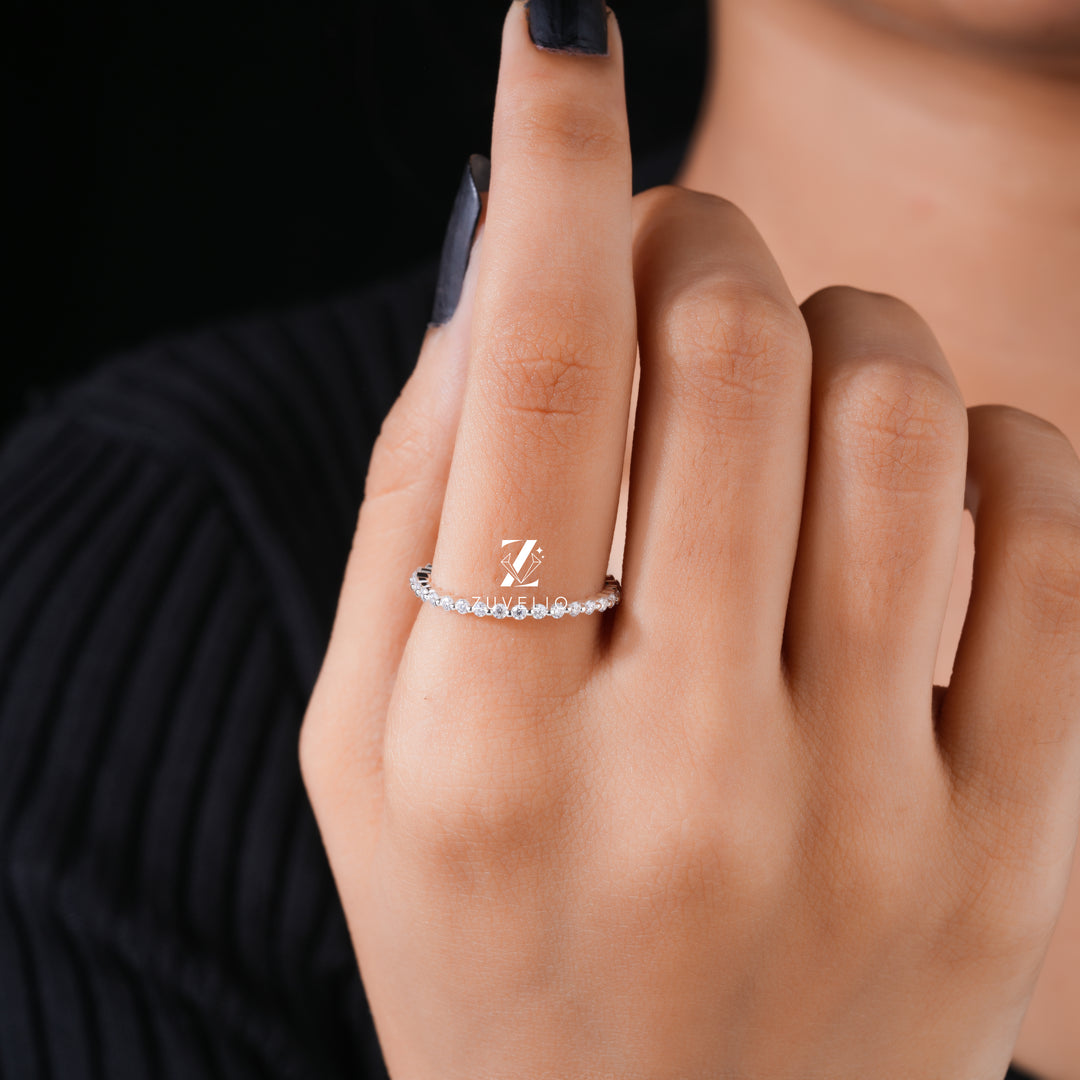Moissanite Eternity Wedding Band - Zuvelio.com