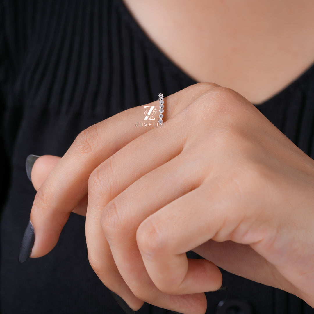 Moissanite Eternity Wedding Band - Zuvelio.com