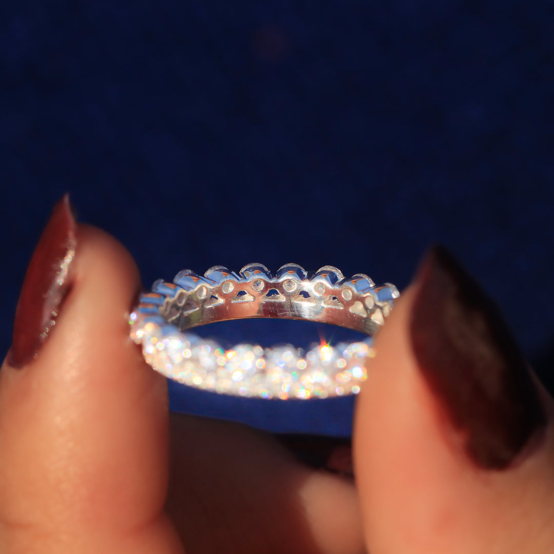 Two Raw Moissanite Band