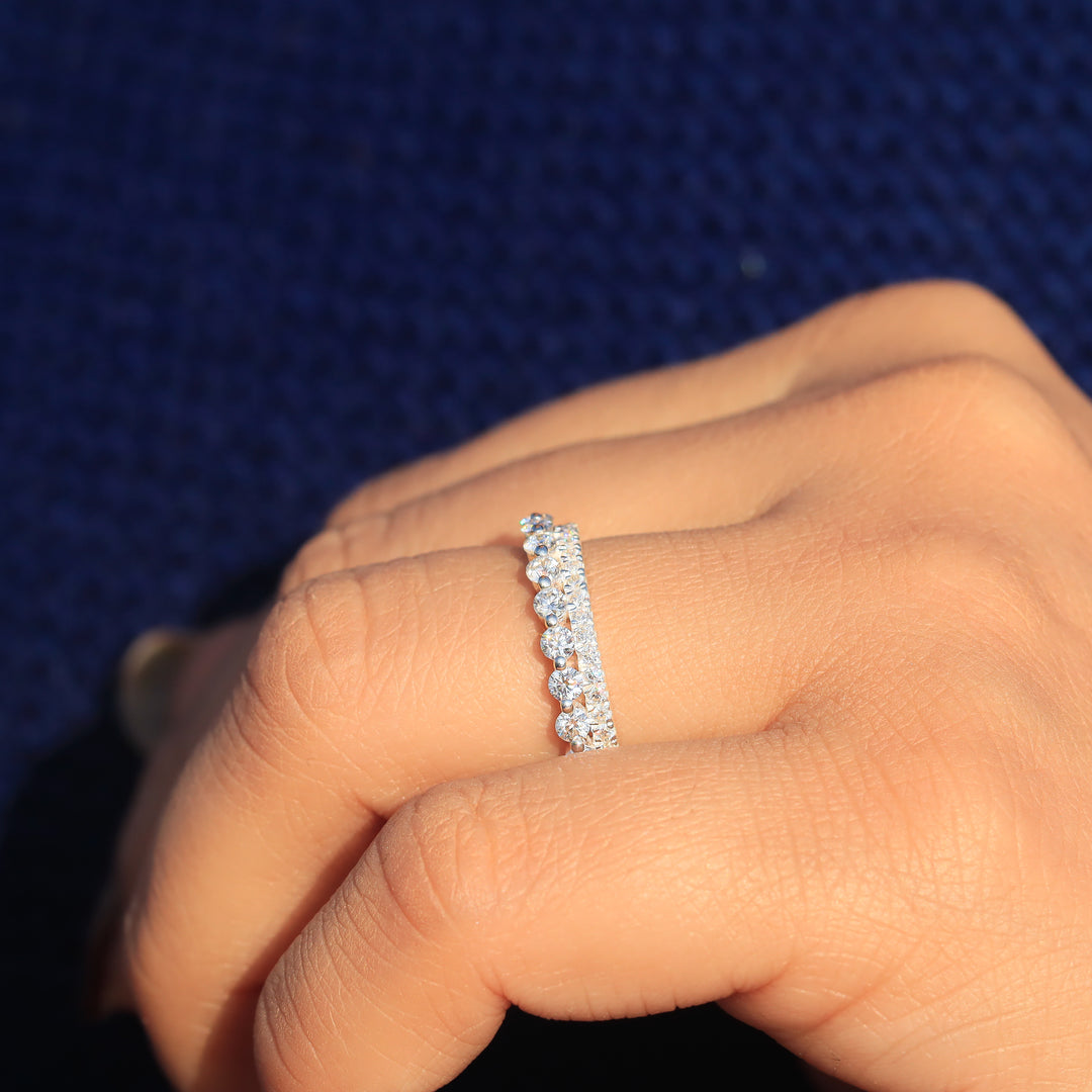Two Raw Moissanite Band